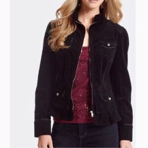 White House Black Market Corduroy Black Blazer Size 6